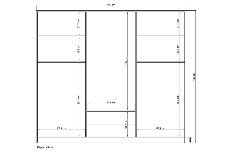 KASO Garderob 180x180 cm Vit - Förvaring - Sko- & klädförvaring - Garderober & garderobssystem