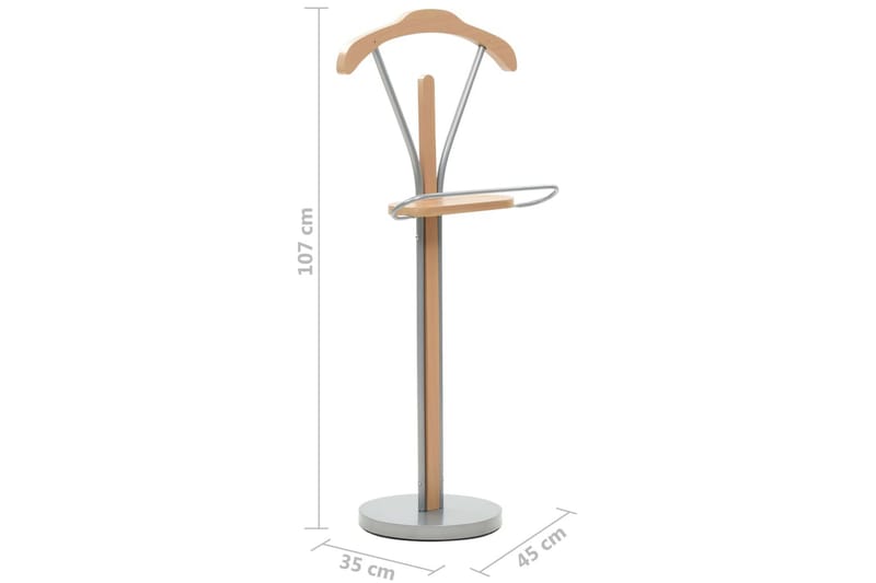 Herrbetjänt 45x35x107 cm naturlig - Brun - Förvaring - Sko- & klädförvaring - Klädhängare - Herrbetjänt