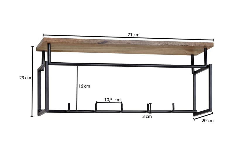 MAZI Klädkrok 71 cm Brun - Förvaring - Sko- & klädförvaring - Klädhängare - Klädkrok