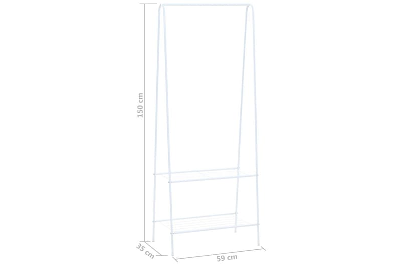 Klädställning 59x35x150 cm vit - Vit - Förvaring - Sko- & klädförvaring - Klädhängare - Klädställning