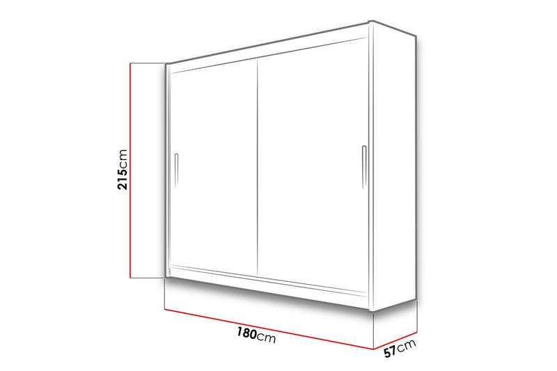 PRAG Garderob 180x215 cm Vit - Förvaring - Sko- & klädförvaring - Garderober & garderobssystem