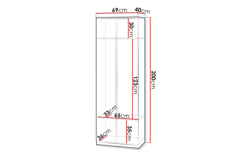 Simply Garderob 69 cm Grå - Förvaring - Sko- & klädförvaring - Garderober & garderobssystem