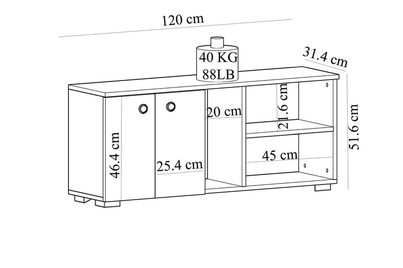 AGATEA Skoskåp 120x51,6 cm Antracit - Förvaring - Sko- & klädförvaring - Skoförvaring