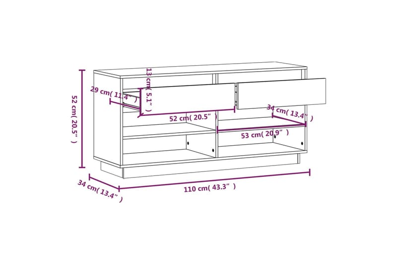 beBasic Skoskåp 110x34x52 cm massiv furu - Förvaring - Sko- & klädförvaring - Skoförvaring