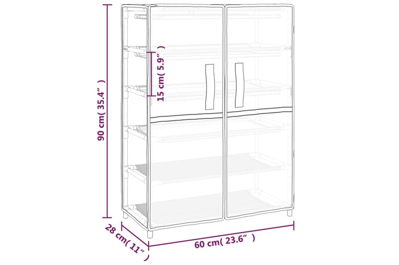 beBasic Skoskåp grå 60x28x90 cm tyg - Förvaring - Sko- & klädförvaring - Skoförvaring