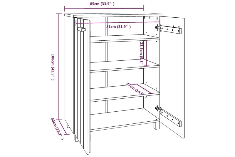 beBasic Skoskåp honungsbrun 85x40x108 cm massiv furu - Förvaring - Sko- & klädförvaring - Skoförvaring