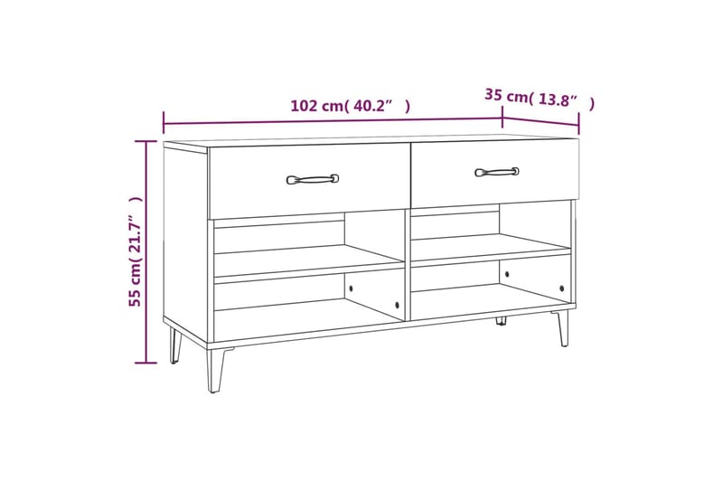 beBasic Skoskåp svart 102x35x55 cm konstruerat trä - Förvaring - Sko- & klädförvaring - Skoförvaring