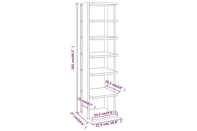 beBasic Skoställ rökfärgad ek 25x27x102 cm konstruerat trä - Förvaring - Sko- & klädförvaring - Skoförvaring