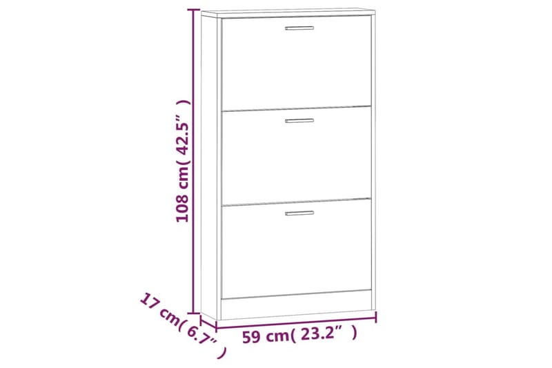 beBasic Skoställ rökfärgad ek 59x17x108 cm konstruerat trä - Förvaring - Sko- & klädförvaring - Skoförvaring