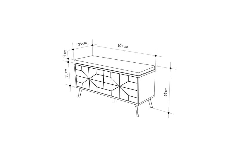 Dune  Skoskåp 107 cm Brun - Förvaring - Sko- & klädförvaring - Skoförvaring