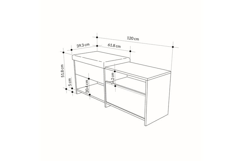 Filux Skoskåp 120,3 cm Antracit - Förvaring - Sko- & klädförvaring - Skoförvaring