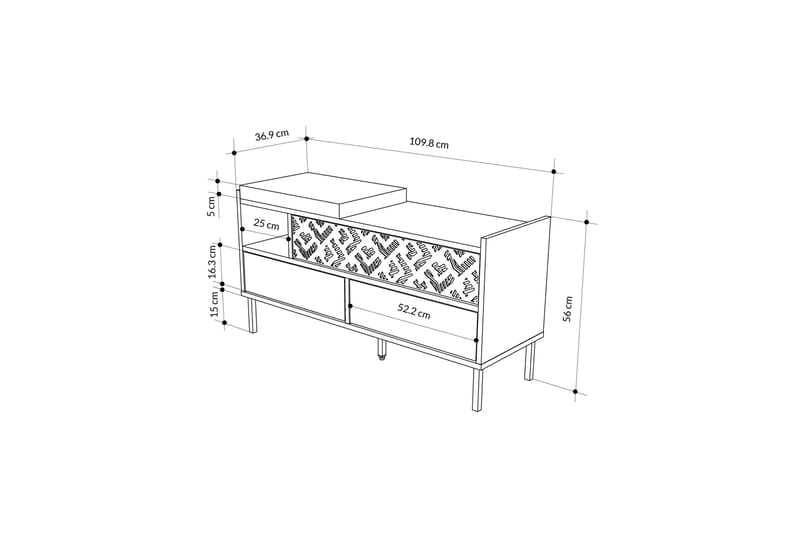 Heaton  Skoskåp 111 cm Brun - Förvaring - Sko- & klädförvaring - Skoförvaring