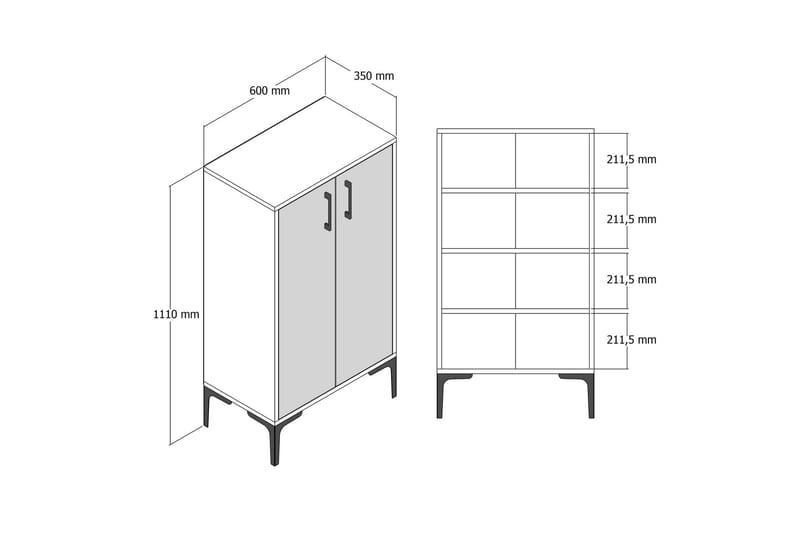 JENEC Skoskåp 60 cm Beige - Förvaring - Sko- & klädförvaring - Skoförvaring