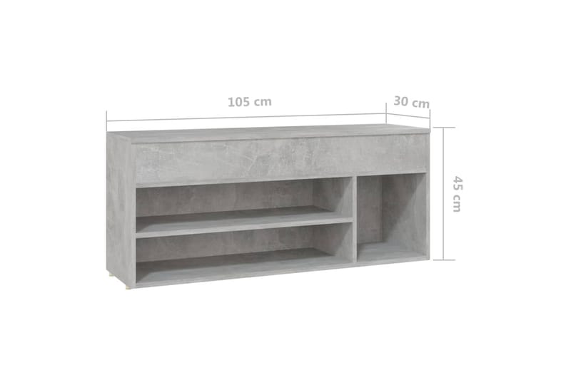 Skobänk betonggrå 105x30x45 cm spånskiva - Betonggrå - Förvaring - Sko- & klädförvaring - Skoförvaring