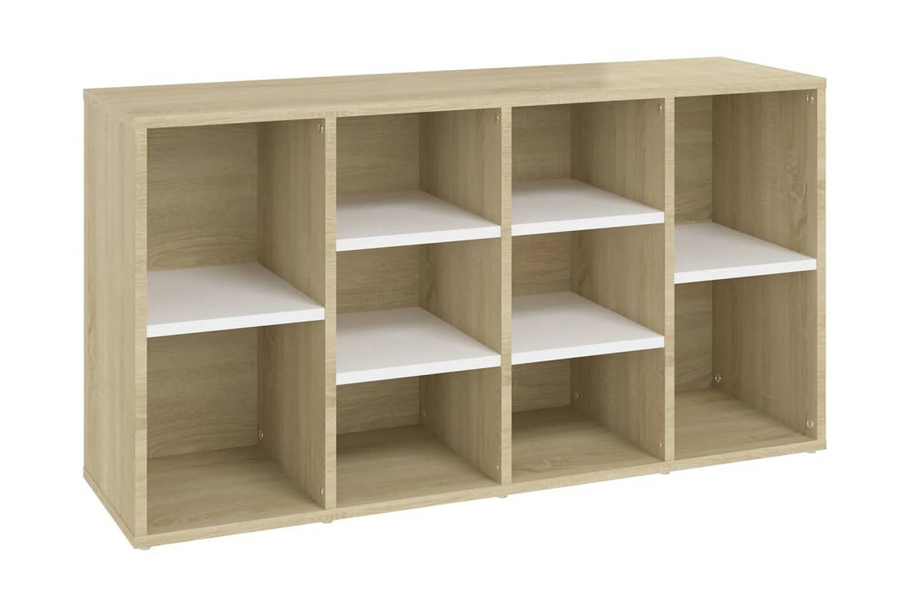 Skobänk vit och sonoma-ek 103x30x54,5 cm spånskiva – Vit/ek