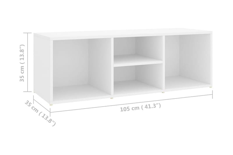 Skoförvaringsbänk vit 105x35x35 cm spånskiva - Vit - Förvaring - Sko- & klädförvaring - Skoförvaring