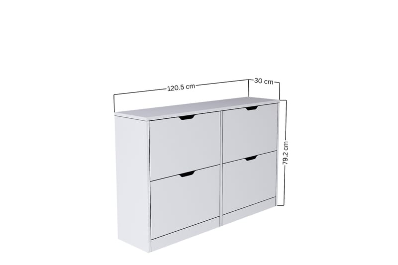 TERKOS Skoskåp 120,5 cm Mattvit - Förvaring - Sko- & klädförvaring - Skoförvaring