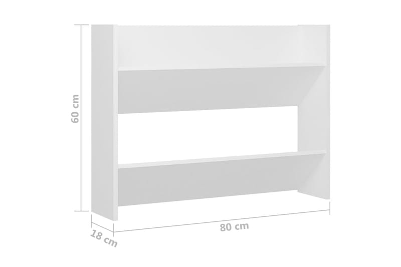 Väggmonterat skoställ vit 80x18x60 cm spånskiva - Vit - Förvaring - Sko- & klädförvaring - Skoförvaring