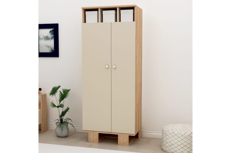 Sneker Garderob 75x173 cm Brun/Beige - Förvaring - Sko- & klädförvaring - Garderober & garderobssystem