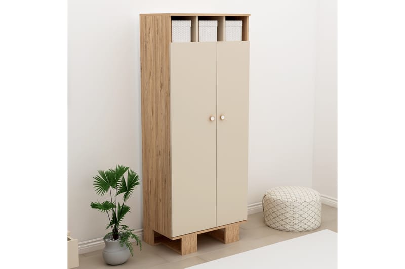 Sneker Garderob 75x173 cm Brun/Beige - Förvaring - Sko- & klädförvaring - Garderober & garderobssystem