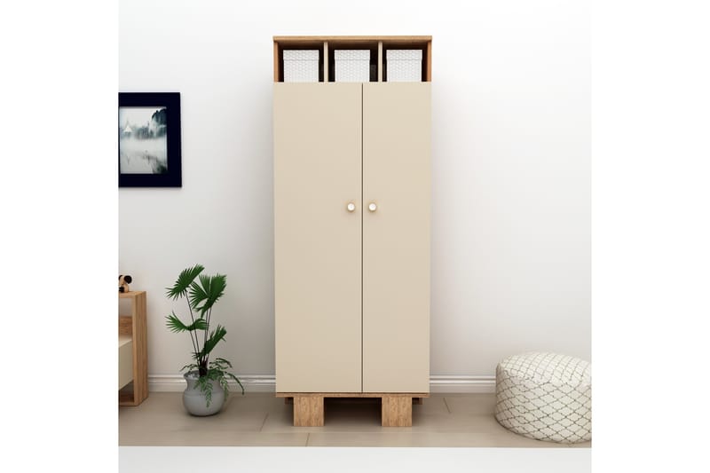 Sneker Garderob 75x173 cm Brun/Beige - Förvaring - Sko- & klädförvaring - Garderober & garderobssystem