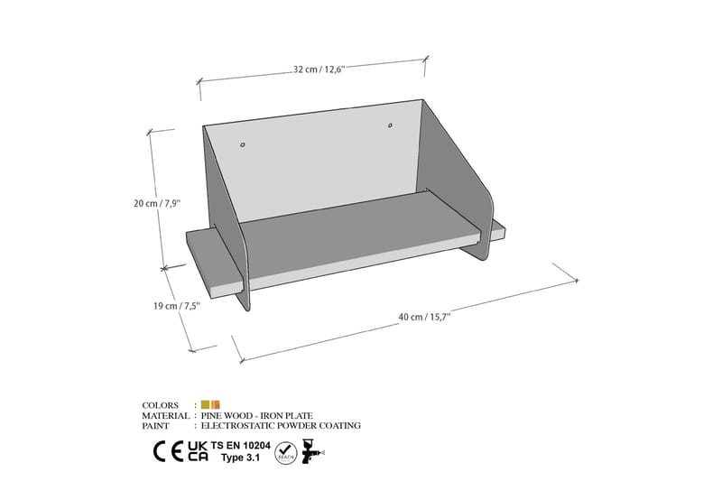 Faeryn Vägghylla 40 cm Svart - Förvaring - Köksförvaring - Kökshylla