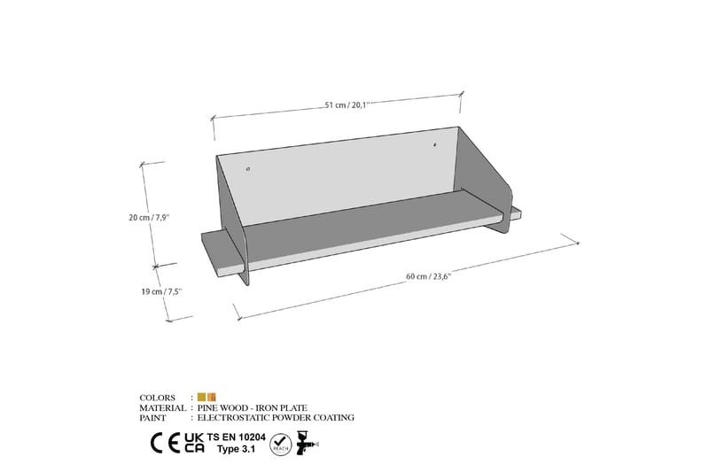 Faeryn Vägghylla 40 cm Svart - Förvaring - Köksförvaring - Kökshylla