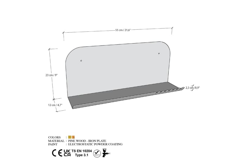 Faeryn Vägghylla 55 cm Svart - Förvaring - Köksförvaring - Kökshylla