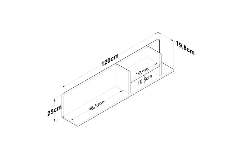 Friederich Vägghylla 120 cm Valnöt/Antracit - Förvaring - Köksförvaring - Kökshylla