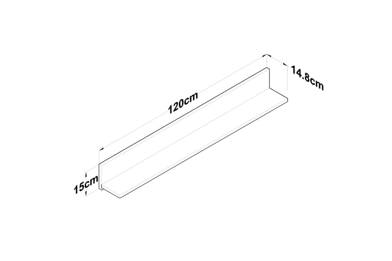 Friederich Vägghylla 120 cm Valnöt/Antracit - Förvaring - Köksförvaring - Kökshylla