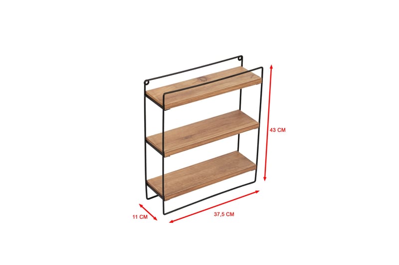 Hajar Vägghylla 37 cm Ek/Svart - Förvaring - Köksförvaring - Kökshylla