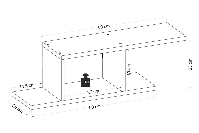 AGATEA Vägghylla 74,2x23 cm Antracit - Förvaring - Köksförvaring - Kökshylla