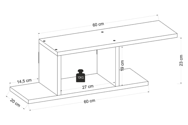 AGATEA Vägghylla 74,2x23 cm Vit - Förvaring - Köksförvaring - Kökshylla