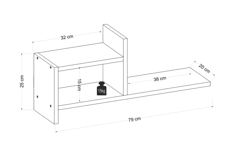 AGATEA Vägghylla 79x25 cm Vit - Förvaring - Köksförvaring - Kökshylla