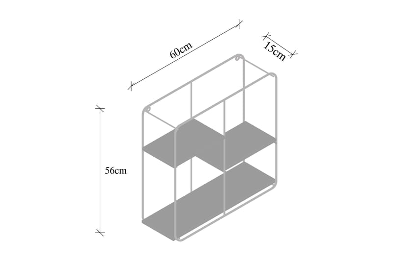 CERINI Vägghylla 60x15 cm 3 Hyllor Svart/Mörkbrun - Förvaring - Köksförvaring - Kökshylla