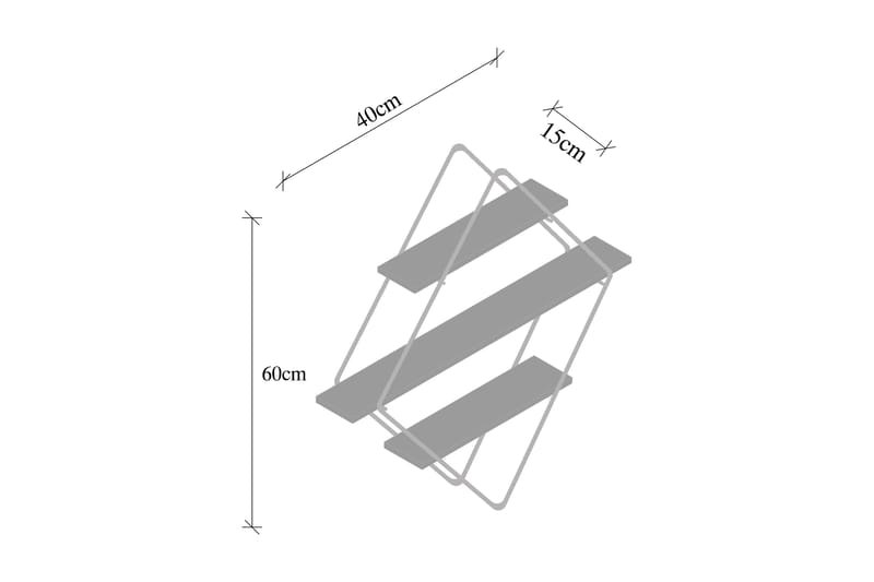 CHEIRI Vägghylla 60x15 cm 3 Hyllor Svart/Mörkbrun - Förvaring - Köksförvaring - Kökshylla