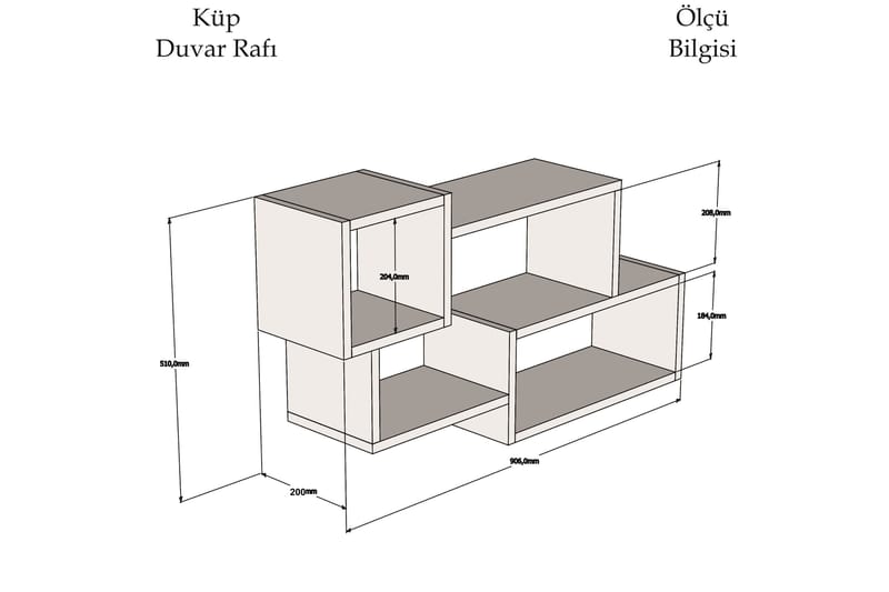 ERIKSON Vägghylla Vit/Valnöt - Vit/Valnöt - Förvaring - Köksförvaring - Kökshylla