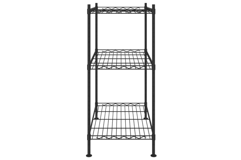 Förvaringshylla med 3 hyllplan 60x35x76 svart 150 kg - Svart - Förvaring - Köksförvaring - Kökshylla