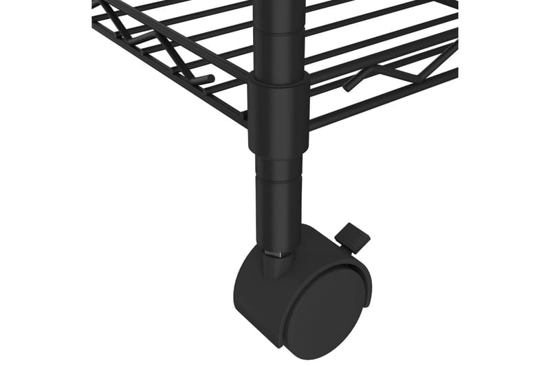 Förvaringshylla med hjul 5 hyllplan 75x35x155cm svart 250 kg - Svart - Förvaring - Köksförvaring - Kökshylla