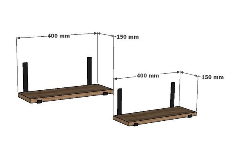 KIRANA Vägghylla 40x15 cm 2 Hyllor - Förvaring - Köksförvaring - Kökshylla