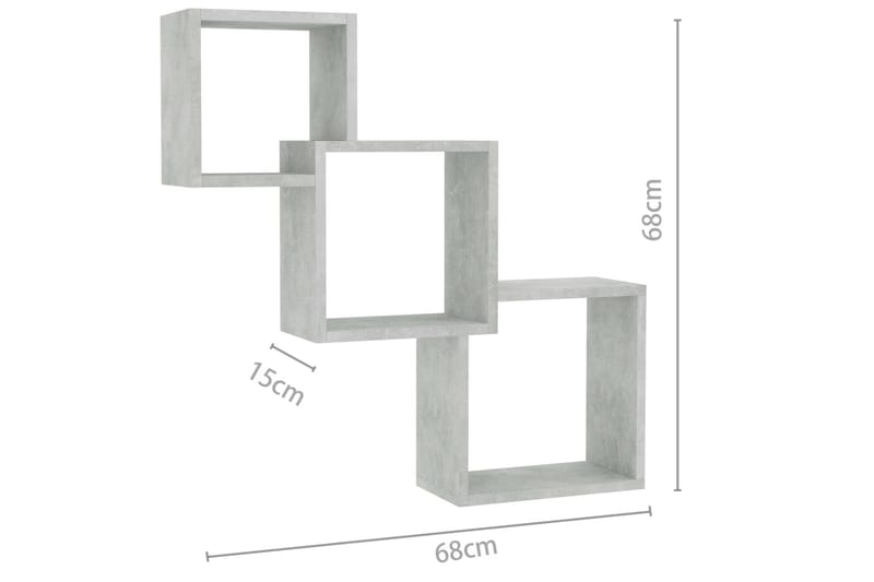 Kubhyllor betonggrå 84,5x15x27 cm spånskiva - Grå - Förvaring - Köksförvaring - Kökshylla