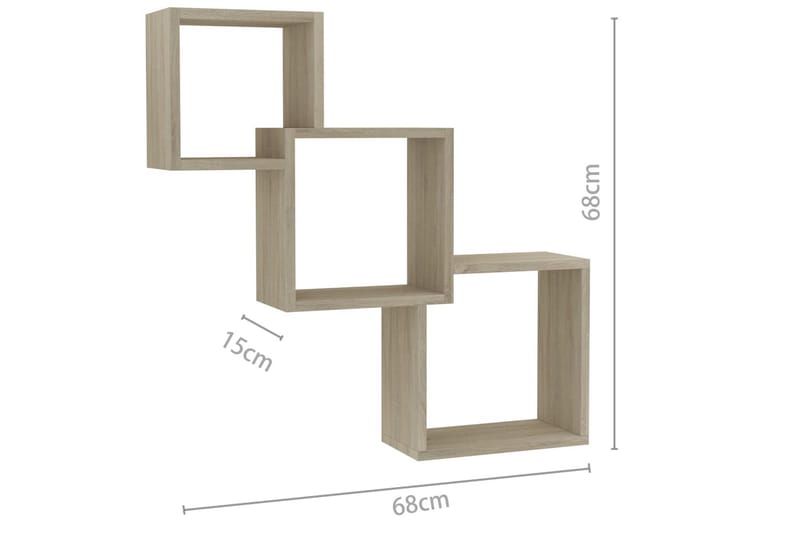 Kubhyllor sonomaek 84,5x15x27 cm spånskiva - Brun - Förvaring - Köksförvaring - Kökshylla