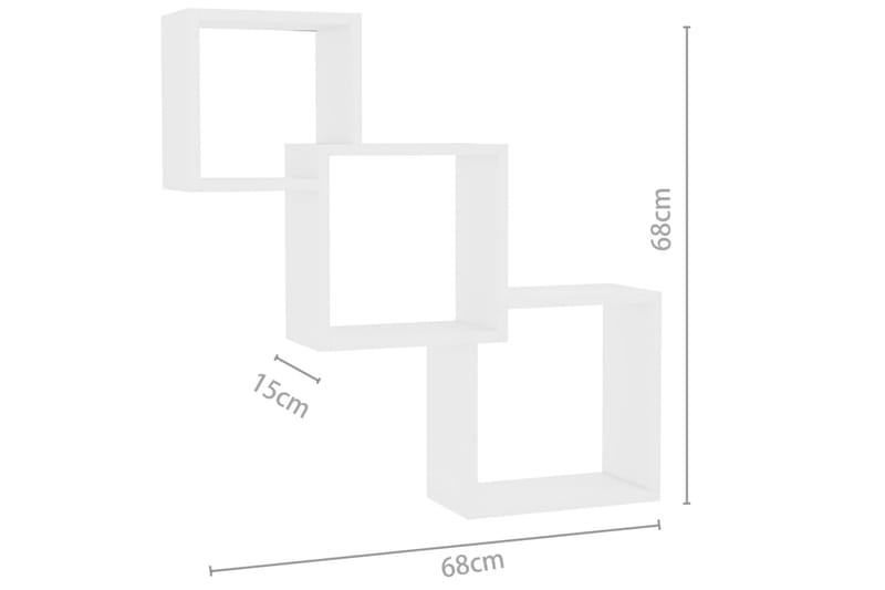 Kubhyllor vit 84,5x15x27 cm spånskiva - Vit - Förvaring - Köksförvaring - Kökshylla