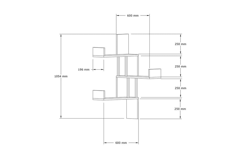 LEVIR Vägghylla 20x105 cm 3-pack Antracit - Förvaring - Köksförvaring - Kökshylla