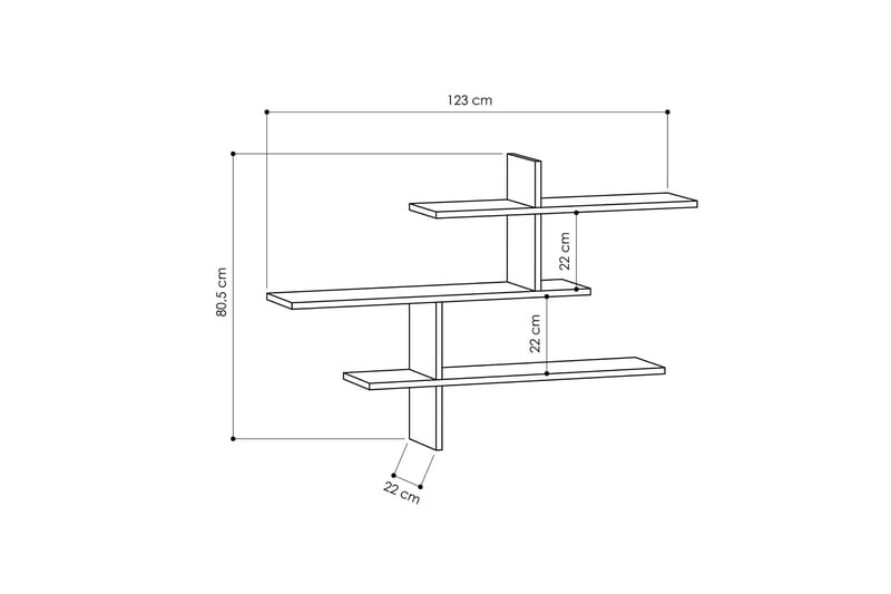 Lintley Vägghylla 123 cm Antracit - Förvaring - Köksförvaring - Kökshylla