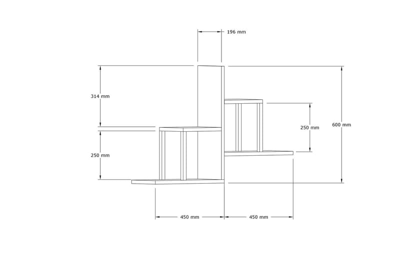 LISSETTE Vägghylla 20x60 cm 4-pack Vit - Förvaring - Köksförvaring - Kökshylla