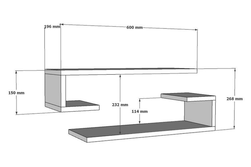 OBURUS Vägghylla 60x15 cm Brun - Förvaring - Köksförvaring - Kökshylla