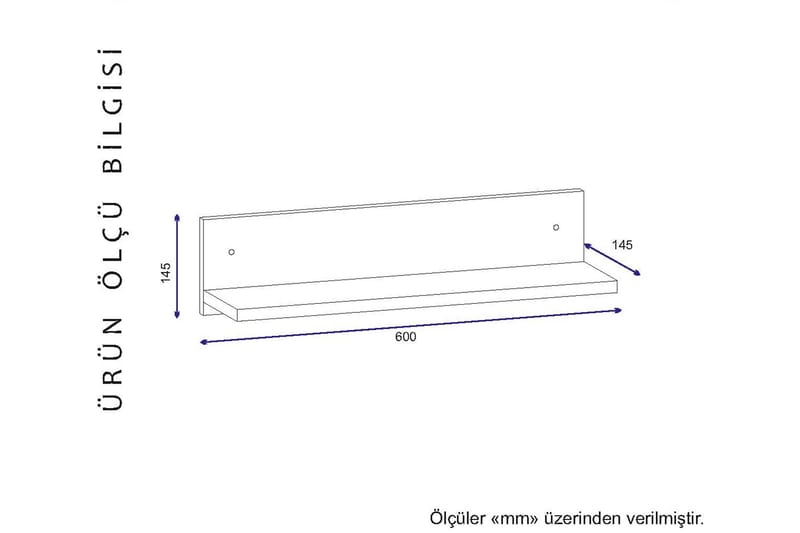 PETRONILA Vägghylla 60 cm Vit/Valnöt - Vit/Valnöt - Förvaring - Köksförvaring - Kökshylla