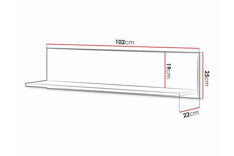 Rathmore Vägghylla 102x22 cm Vit - Förvaring - Köksförvaring - Kökshylla