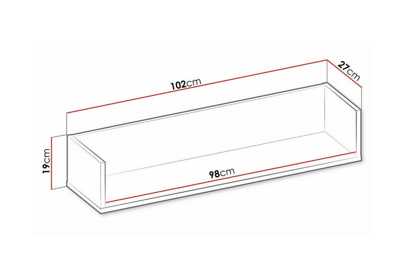 Rathmore Vägghylla 102x27 cm Mörkgrå - Förvaring - Köksförvaring - Kökshylla